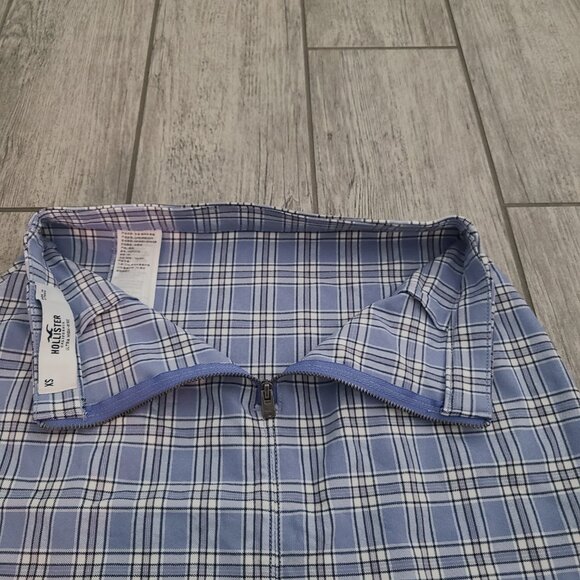 Hollister Ultra High-Rise Plaid Mini Skirt Blue White Size Women's XS - Picture 11 of 11